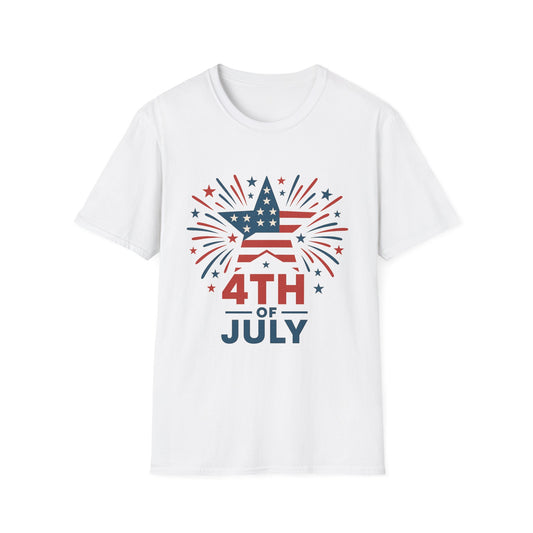 4th of July Unisex Softstyle T-Shirt, Patriotic Tee, Independence Day Shirt, Holiday Celebration Apparel, USA Pride Clothing